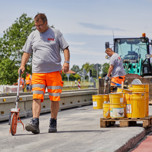 Vermessungsarbeiten auf der Baustelle